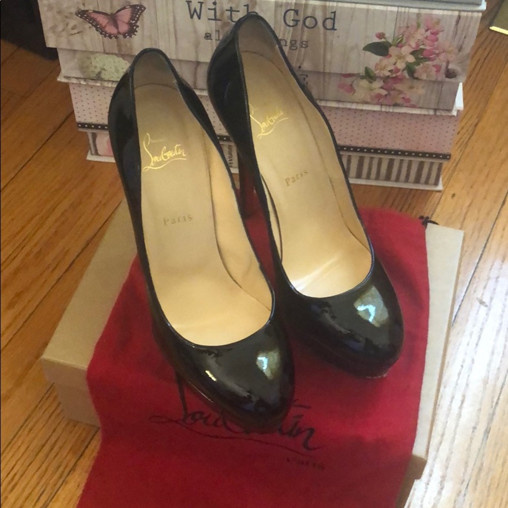 Christian Louboutin Bianca 140 Patent Calf Black